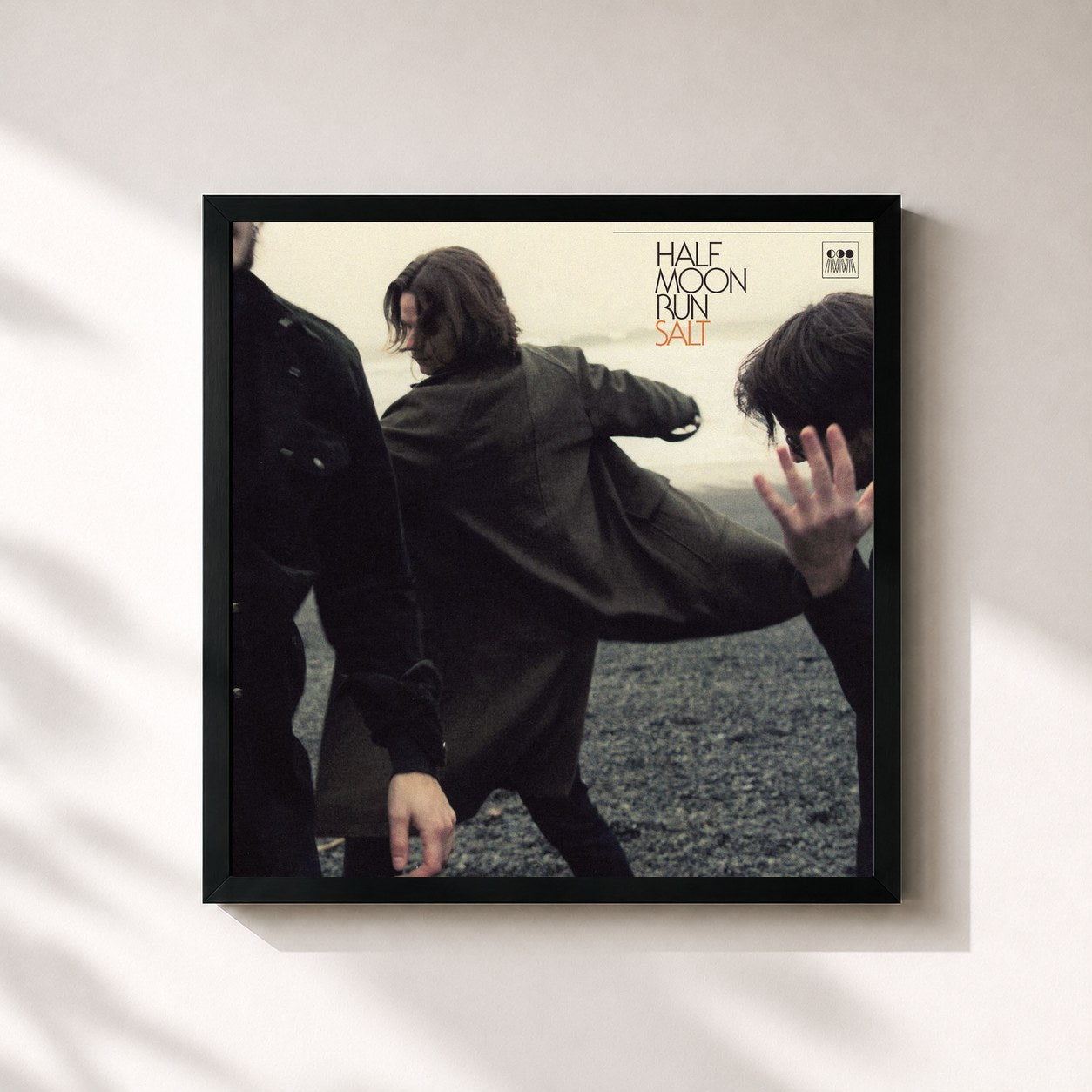 #noir Tableau carré de l'album Salt de Half Moon Run, cadre noir 32x32 cm