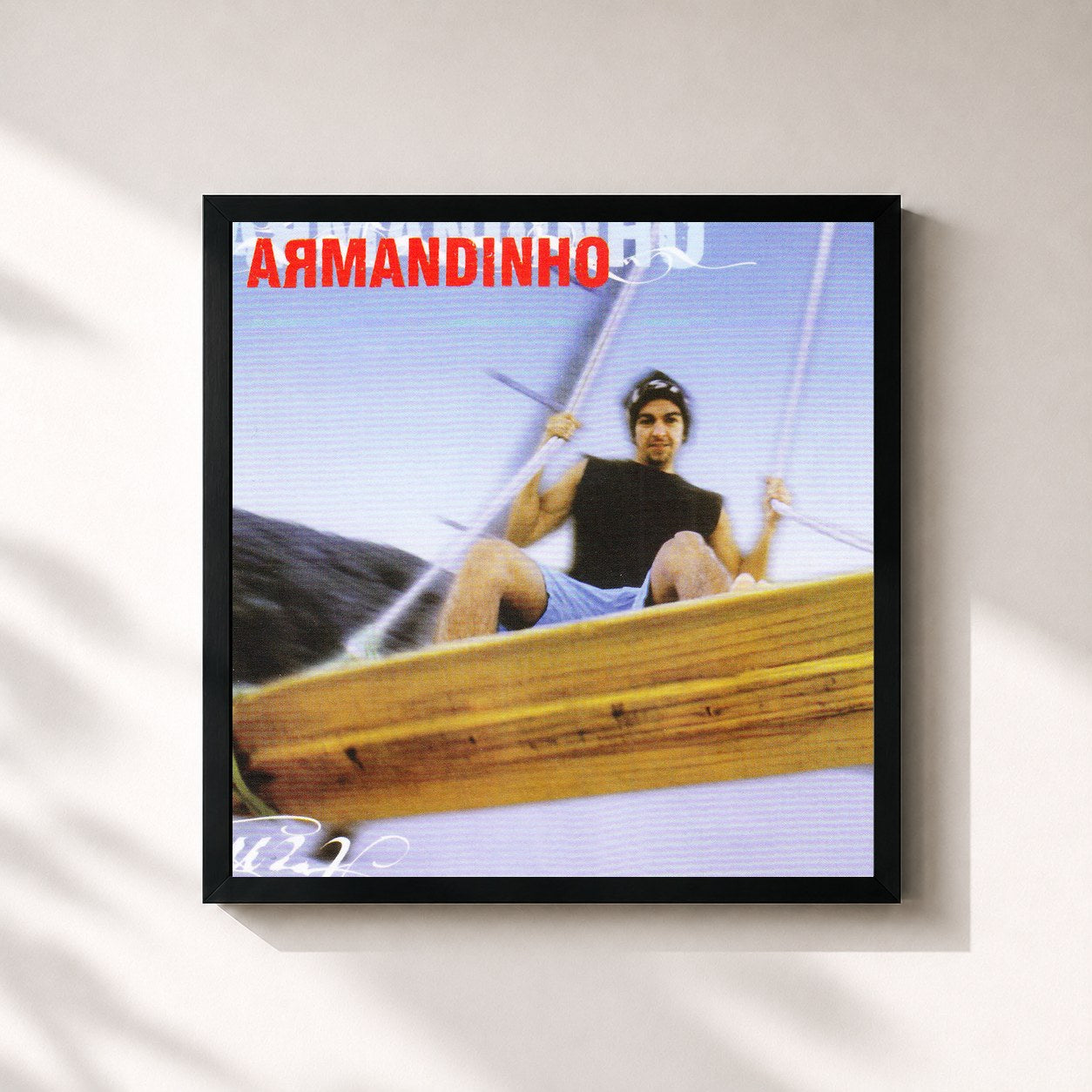 #noir Tableau carré de l'album Armandinho de Armandinho, cadre noir 32x32 cm