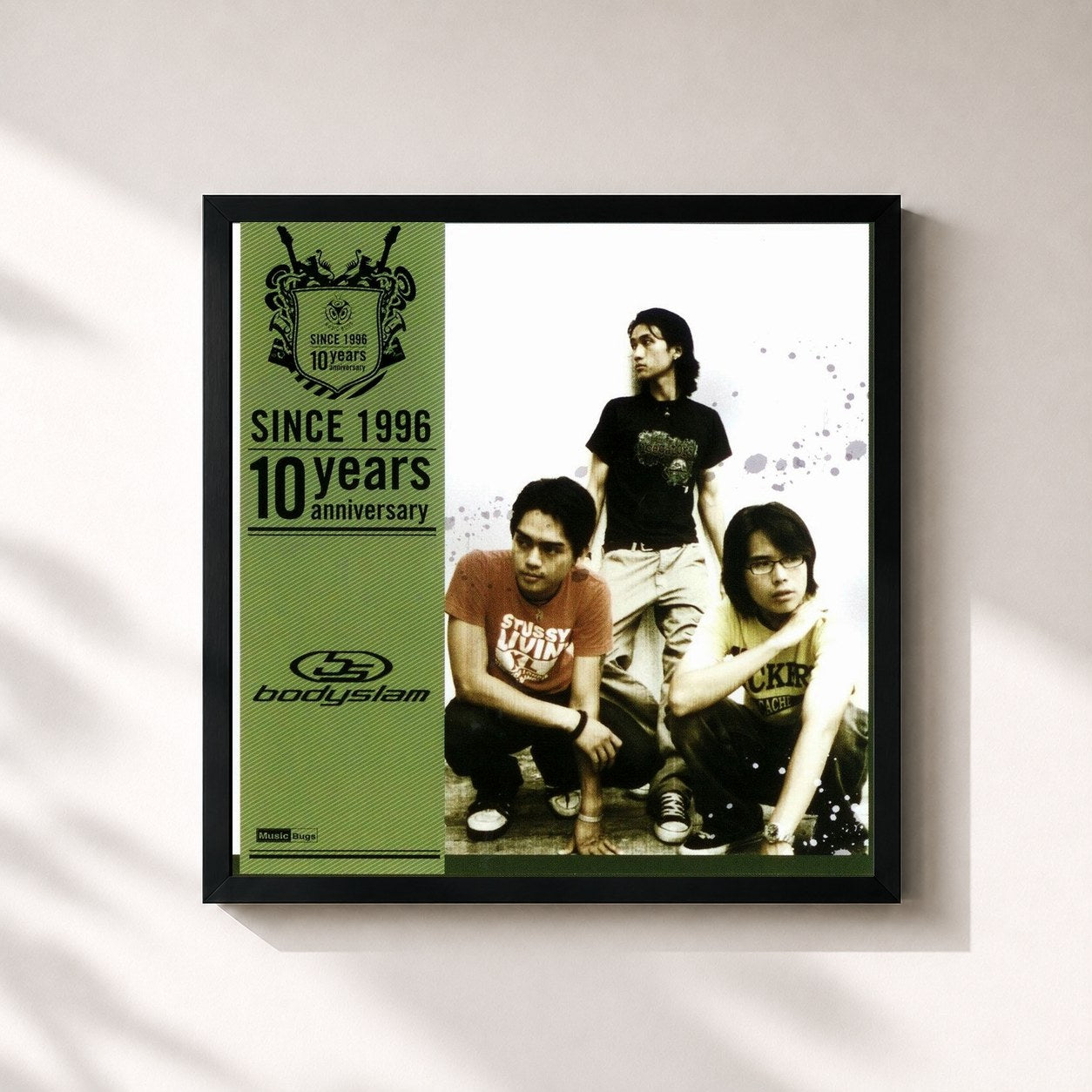 #noir Tableau carré de l'album Bodyslam: Since 1996 (10 Years Anniversary) de Bodyslam, cadre noir 32x32 cm