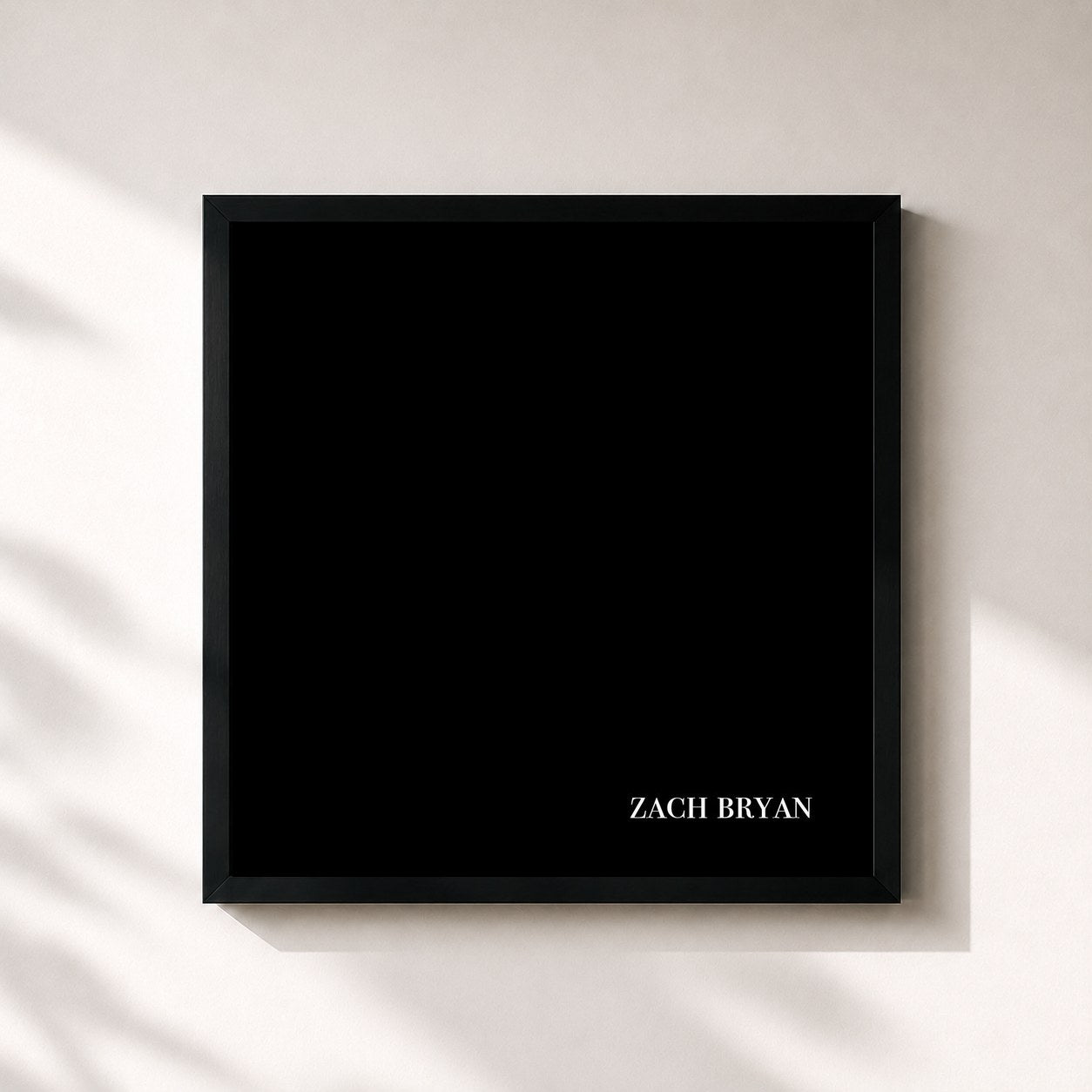 #noir Tableau carré de l'album Elisabeth de Zach Bryan, cadre noir 32x32 cm