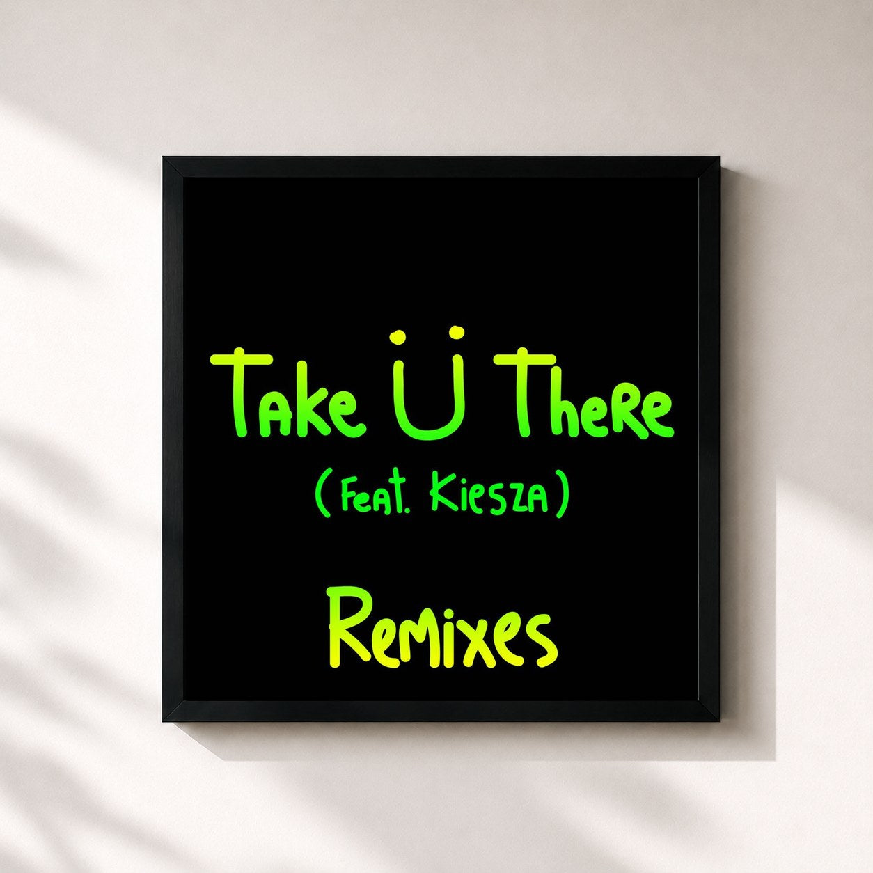 #noir Tableau carré de l'album Take Ü There (feat. Kiesza) (Remixes) de Jack Ü, cadre noir 32x32 cm