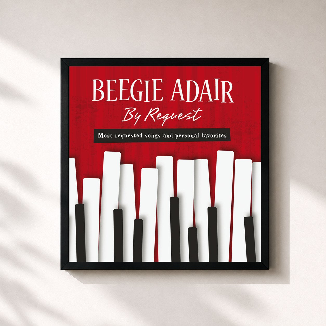 #noir Tableau carré de l'album By Request de Beegie Adair, cadre noir 32x32 cm