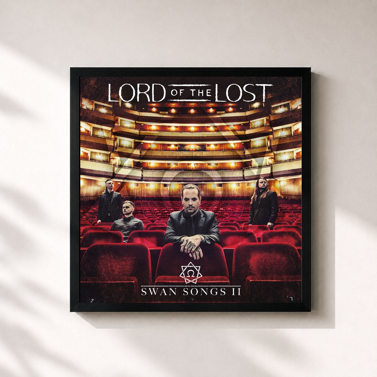#noir Tableau carré de l'album Swan Songs II de Lord Of The Lost, cadre noir 32x32 cm