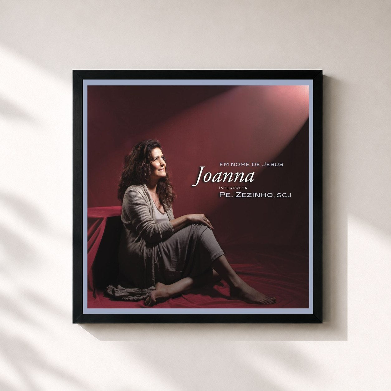 #noir Tableau carré de l'album Joanna interpreta Padre Zezinho, SCJ de Joanna, cadre noir 32x32 cm