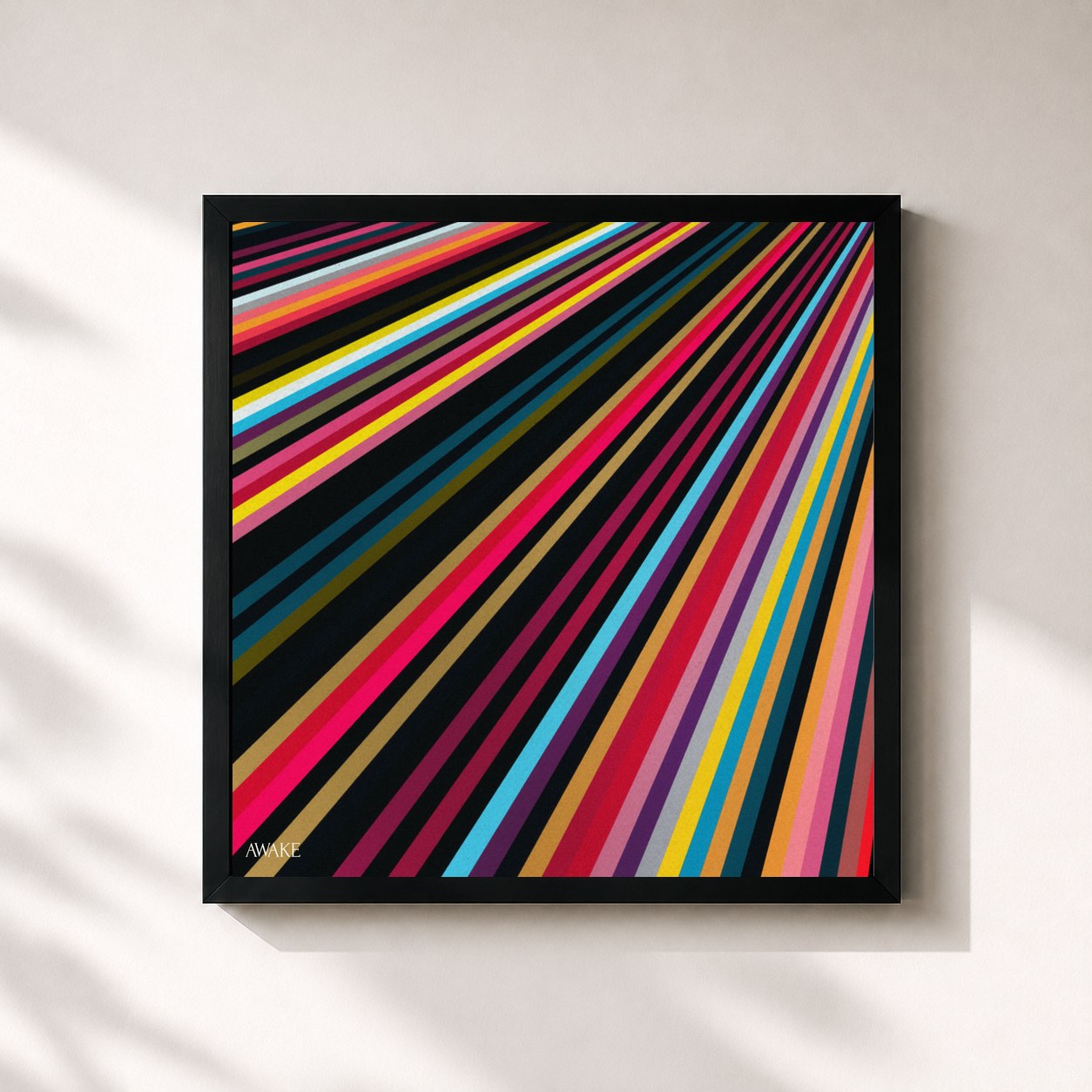 #noir Tableau carré de l'album Awake de Hillsong Worship, cadre noir 32x32 cm