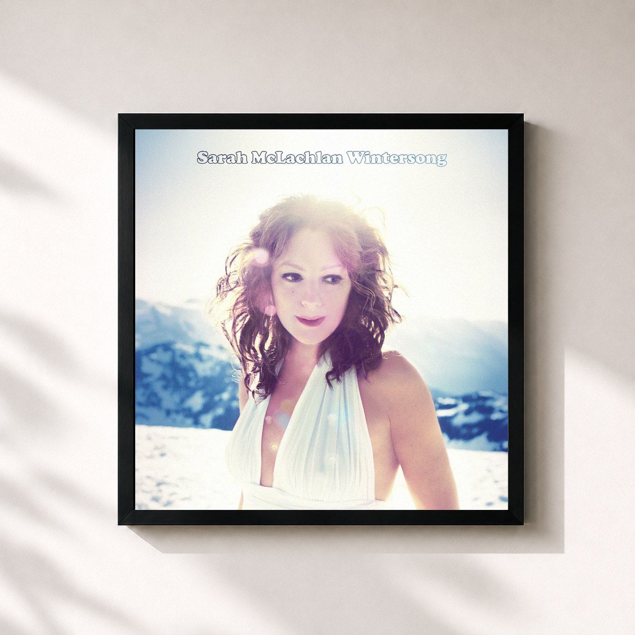 #noir Tableau carré de l'album Wintersong de Sarah McLachlan, cadre noir 32x32 cm