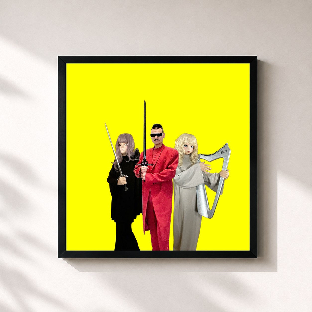 #noir Tableau carré de l'album Unreal, Vol. 2 de Mr.Kitty, cadre noir 32x32 cm