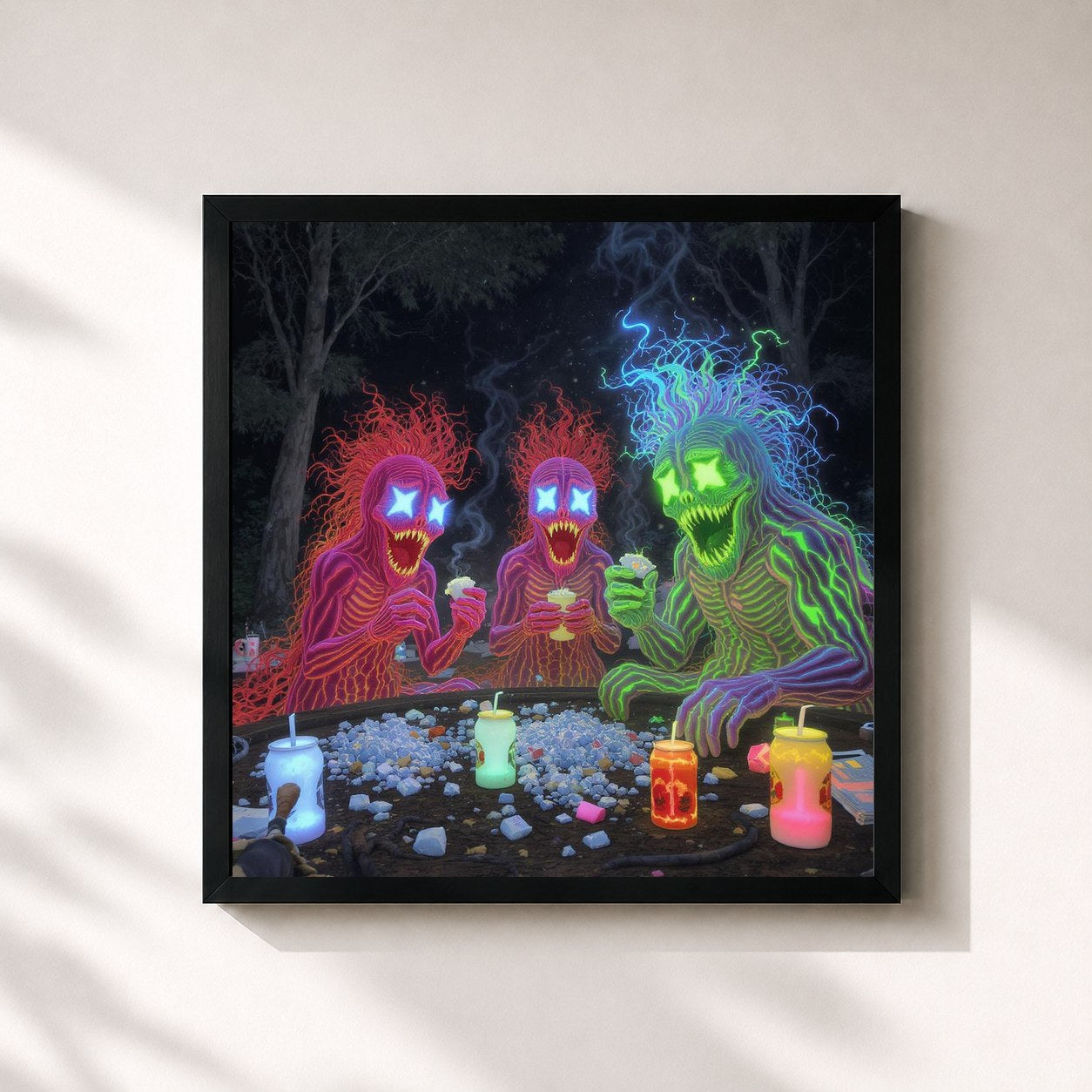 #noir Tableau carré de l'album Serate Triestine de RV, cadre noir 32x32 cm