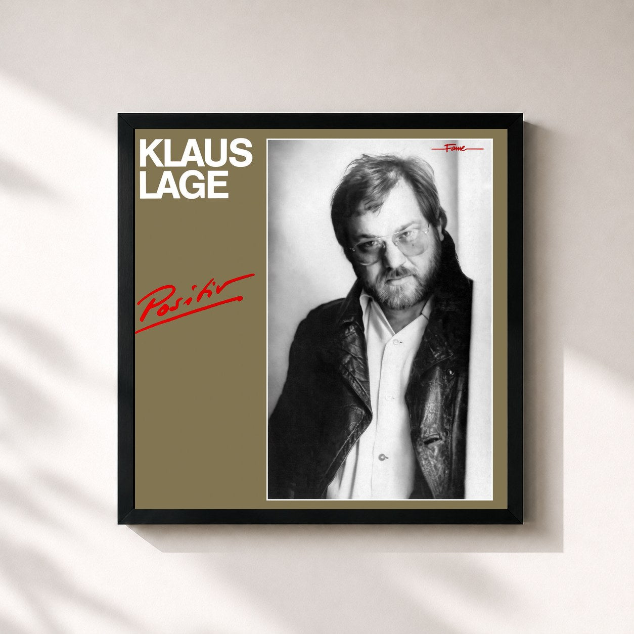 #noir Tableau carré de l'album Positiv (Remastered 2011) de Klaus Lage, cadre noir 32x32 cm