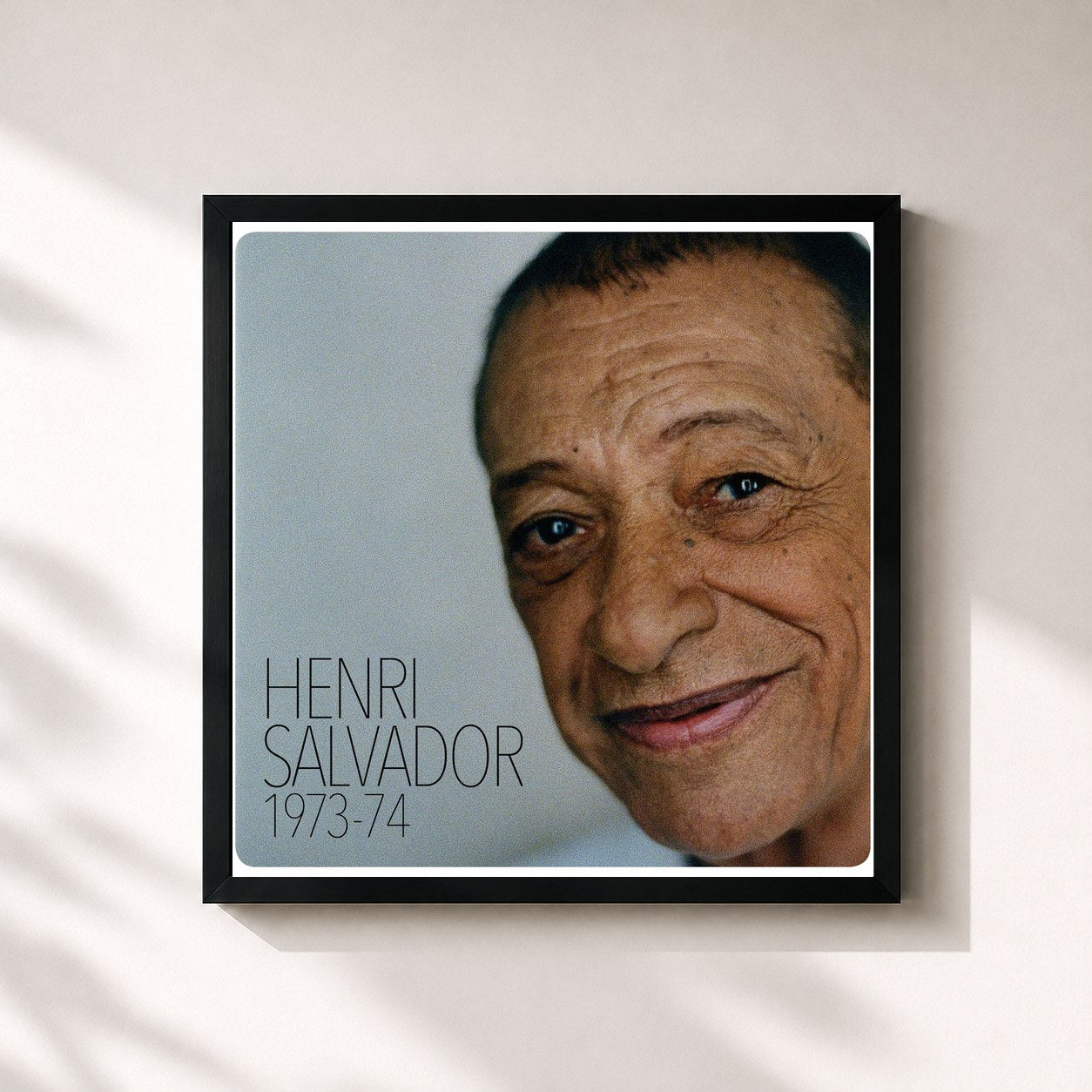 #noir Tableau carré de l'album Henri Salvador 1973-1974 de Henri Salvador, cadre noir 32x32 cm