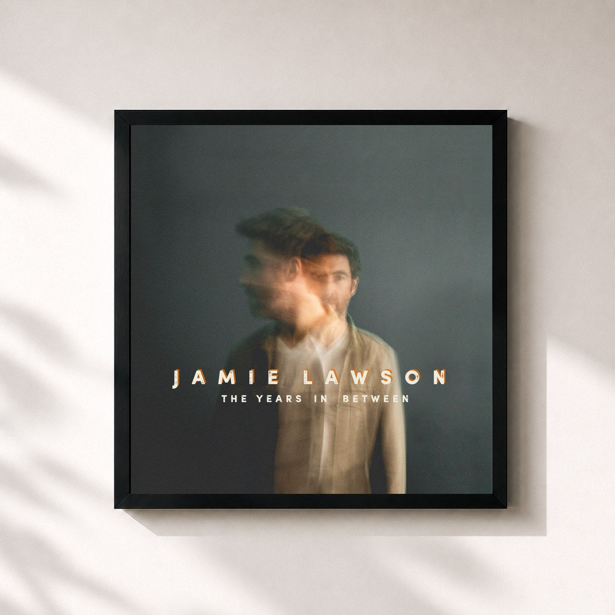 #noir Tableau carré de l'album The Years in Between de Jamie Lawson, cadre noir 32x32 cm