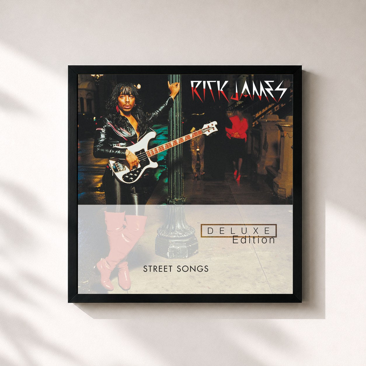 #noir Tableau carré de l'album Street Songs (Deluxe Edition) de Rick James, cadre noir 32x32 cm
