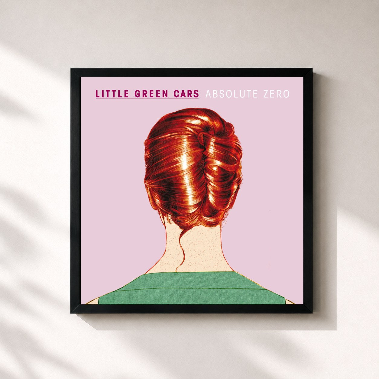 #noir Tableau carré de l'album Absolute Zero de Little Green Cars, cadre noir 32x32 cm