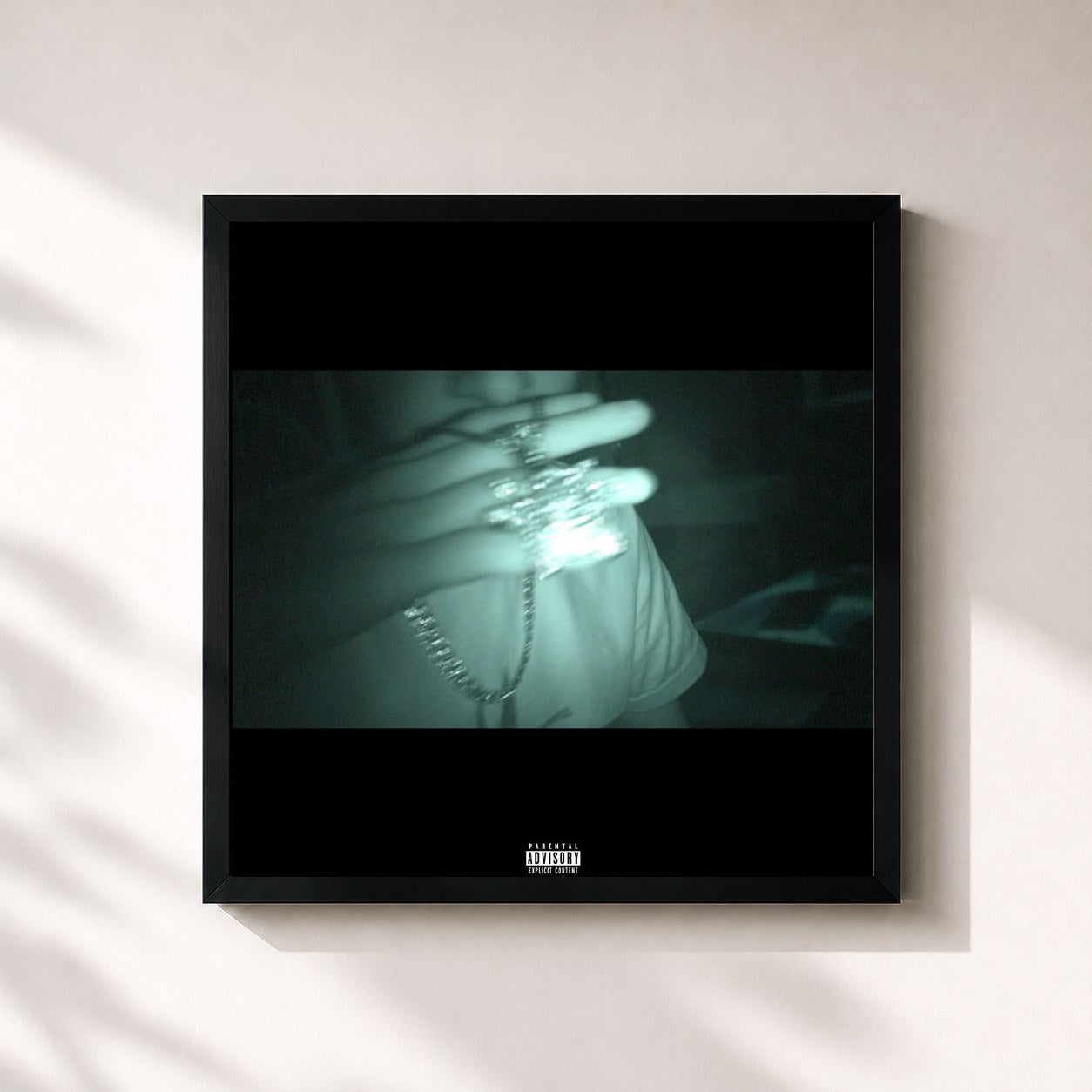 #noir Tableau carré de l'album PRBLM CHLD de RV, cadre noir 32x32 cm