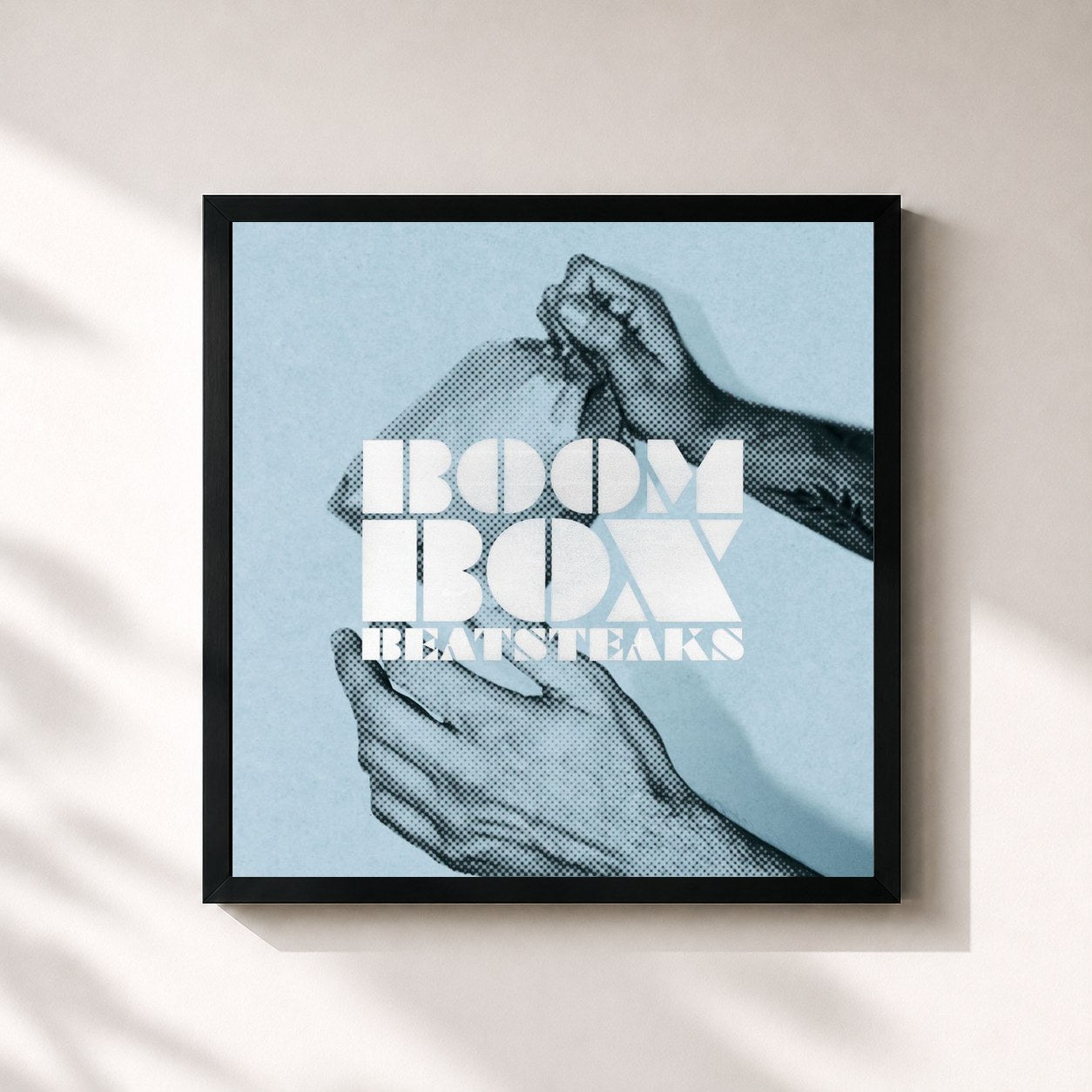 #noir Tableau carré de l'album Boombox de Beatsteaks, cadre noir 32x32 cm