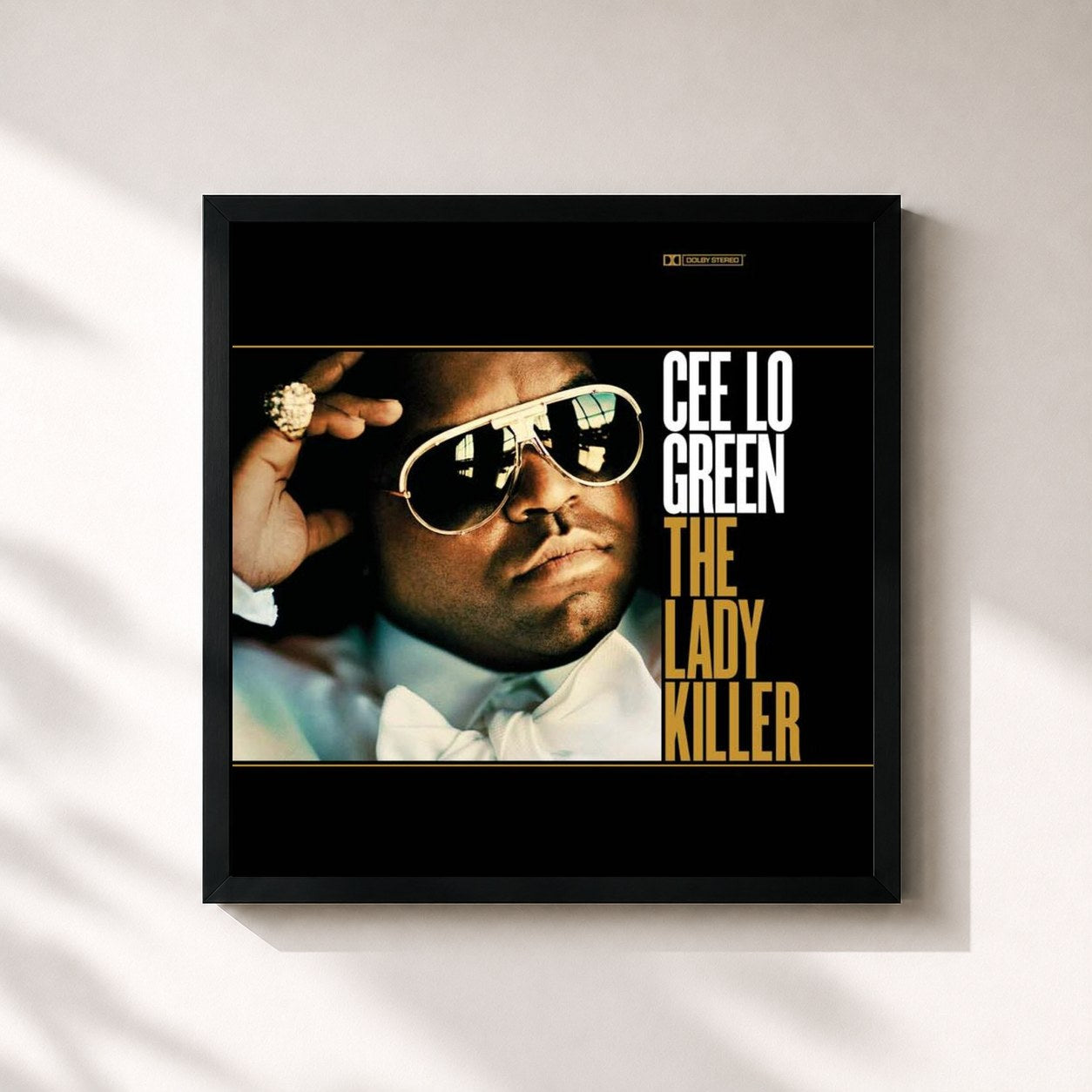 #noir Tableau carré de l'album The Lady Killer (Deluxe) de CeeLo Green, cadre noir 32x32 cm
