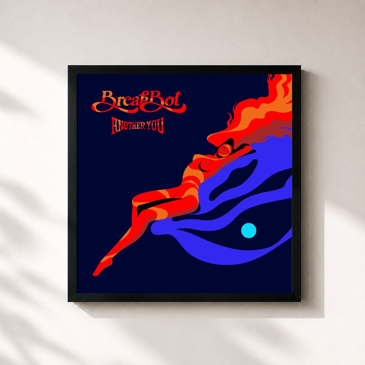 #noir Tableau carré de l'album Another You de Breakbot, cadre noir 32x32 cm