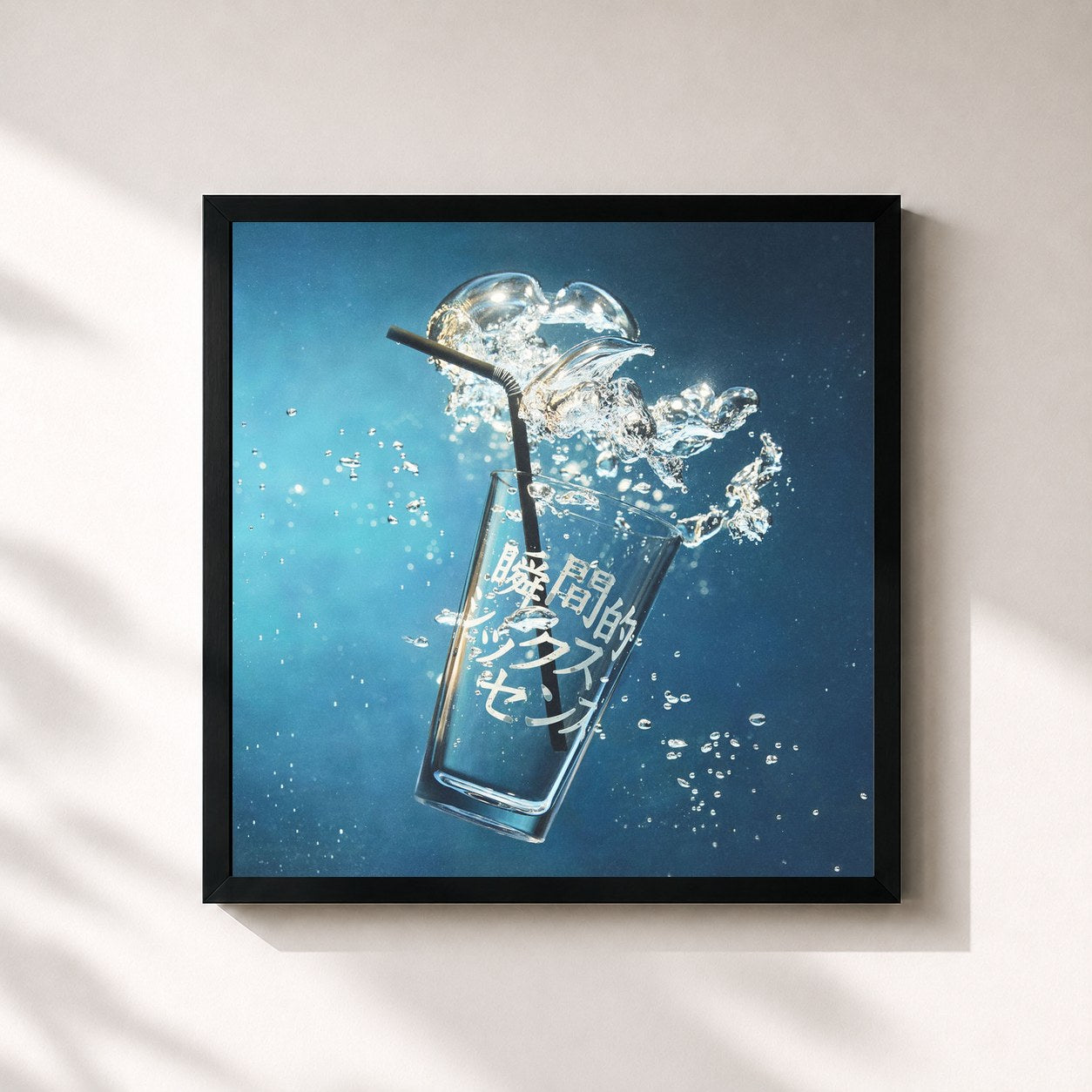 #noir Tableau carré de l'album Momentary Sixth Sense de aimyon, cadre noir 32x32 cm