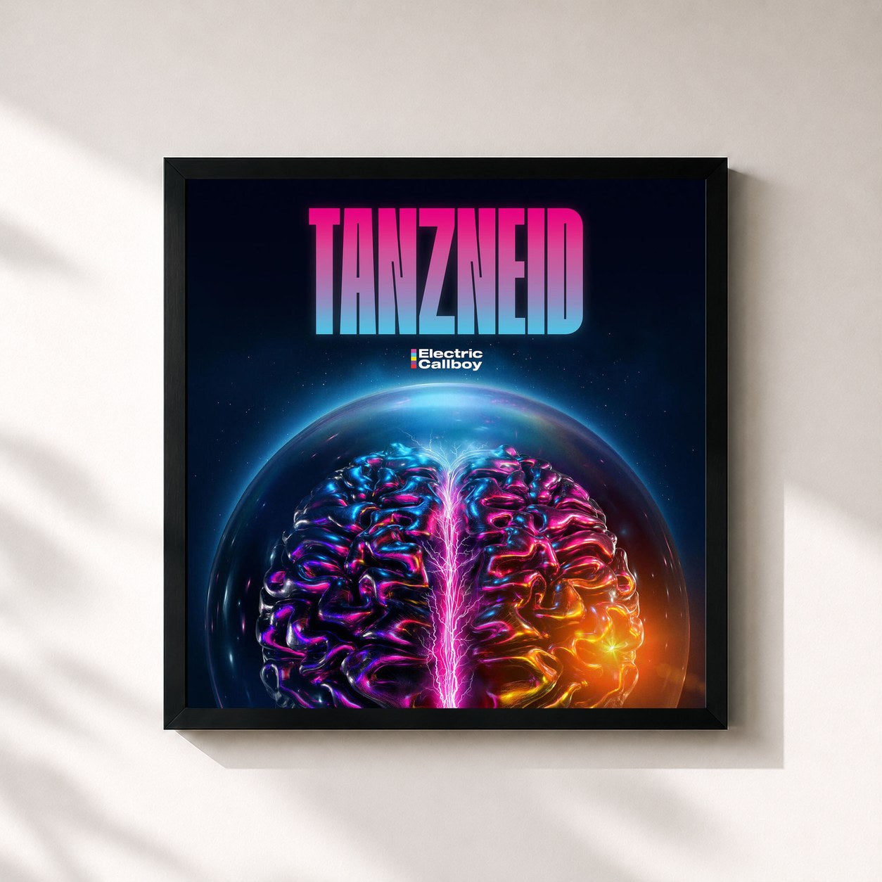 #noir Tableau carré de l'album TANZNEID de Electric Callboy, cadre noir 32x32 cm