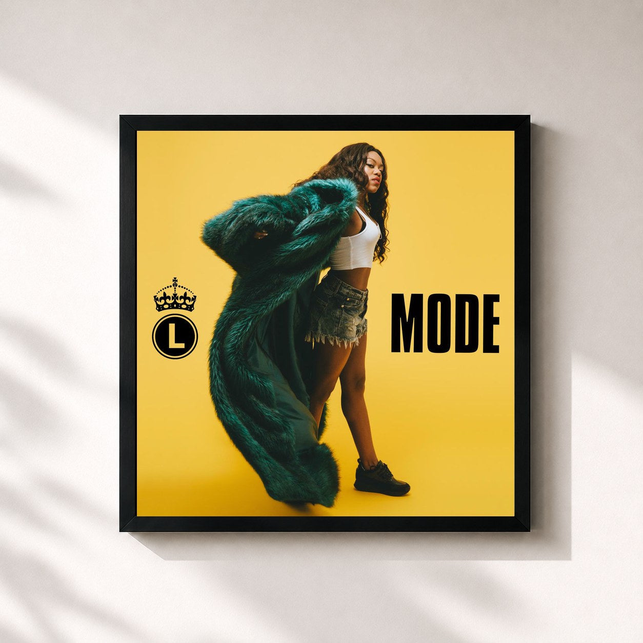 #noir Tableau carré de l'album Mode - EP de Lady Leshurr, cadre noir 32x32 cm