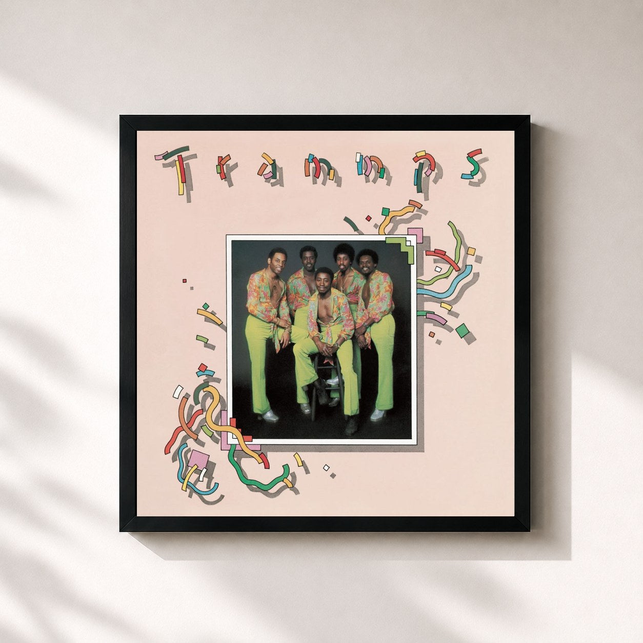 #noir Tableau carré de l'album Trammps de The Trammps, cadre noir 32x32 cm