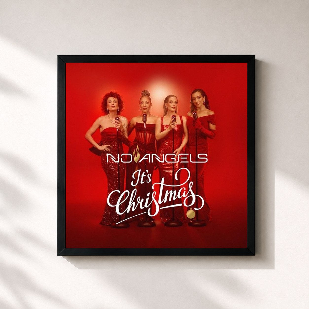 #noir Tableau carré de l'album It's Christmas de No Angels, cadre noir 32x32 cm