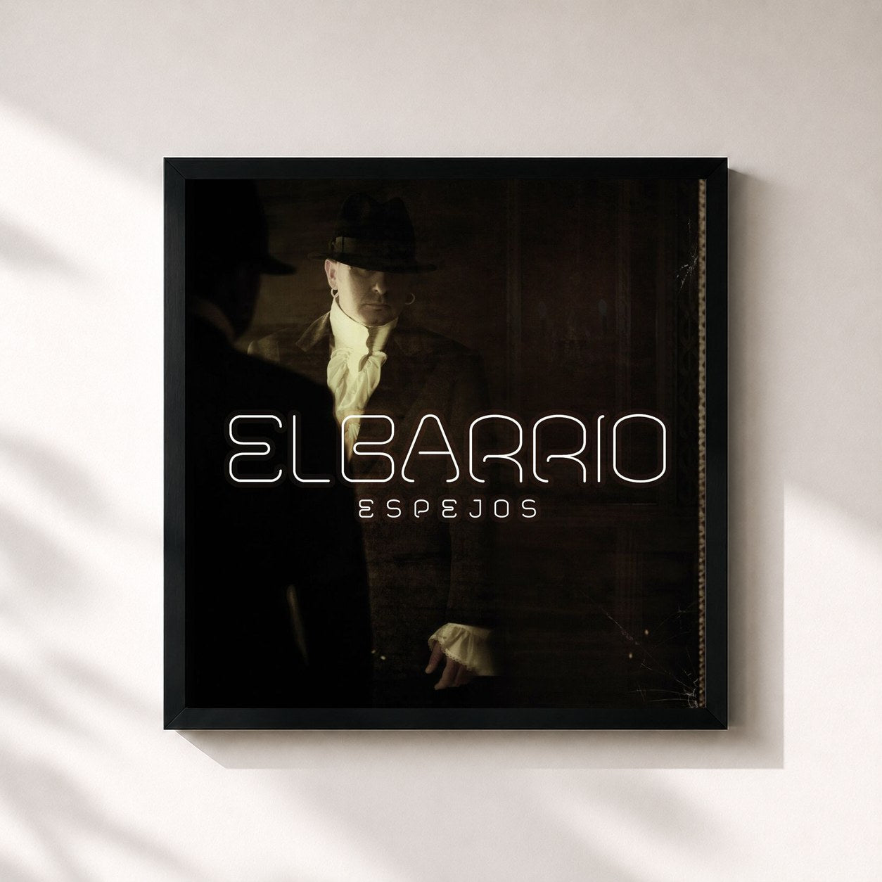 #noir Tableau carré de l'album Espejos de El Barrio, cadre noir 32x32 cm