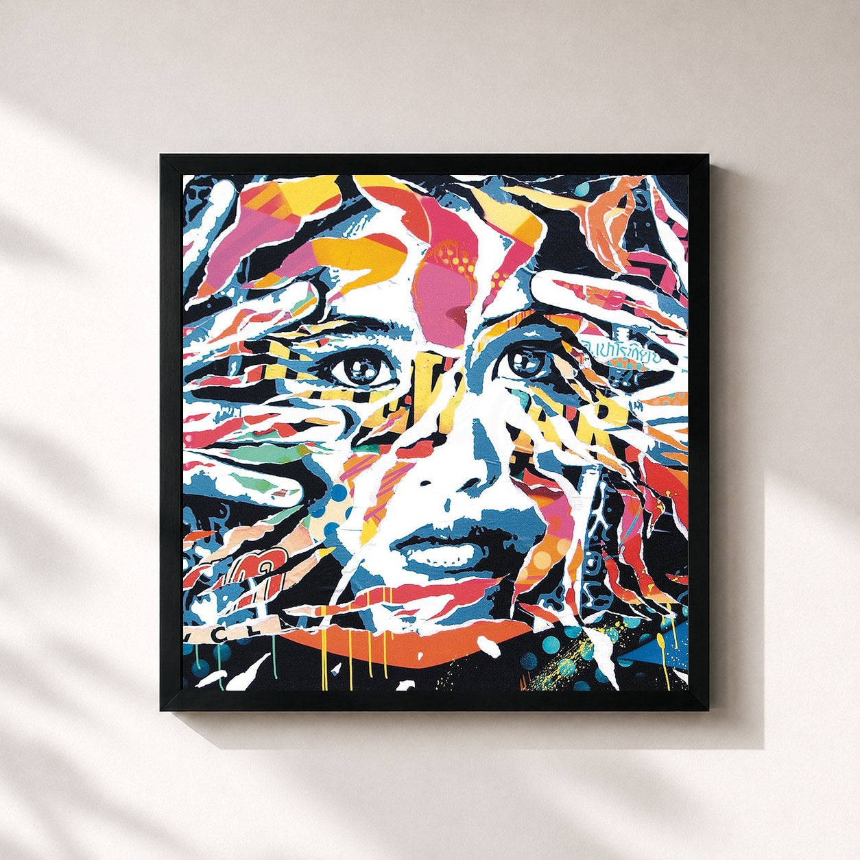 #noir Tableau carré de l'album Walls - EP de Tez Cadey, cadre noir 32x32 cm