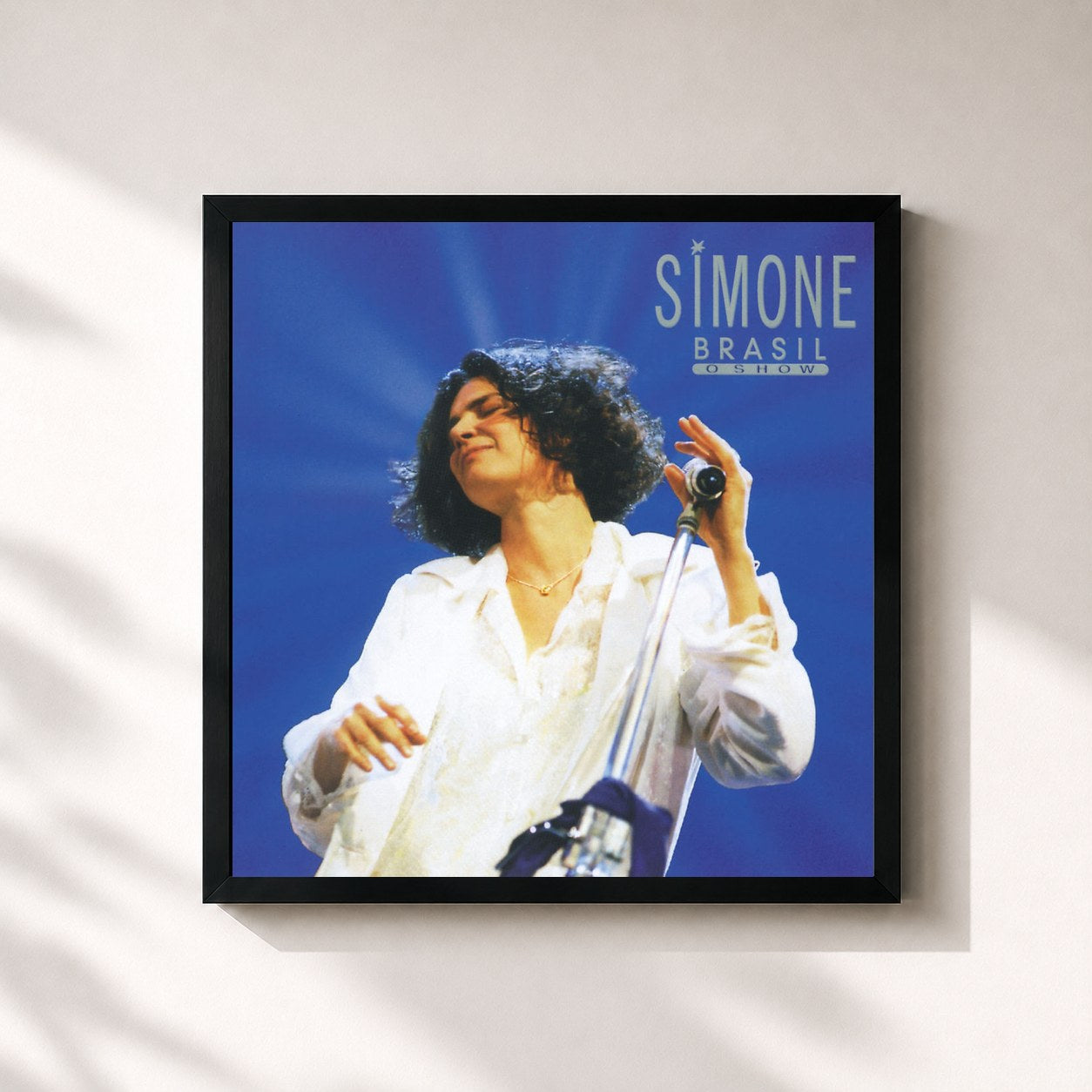 #noir Tableau carré de l'album Simone-Brasil-O Show de Simone, cadre noir 32x32 cm