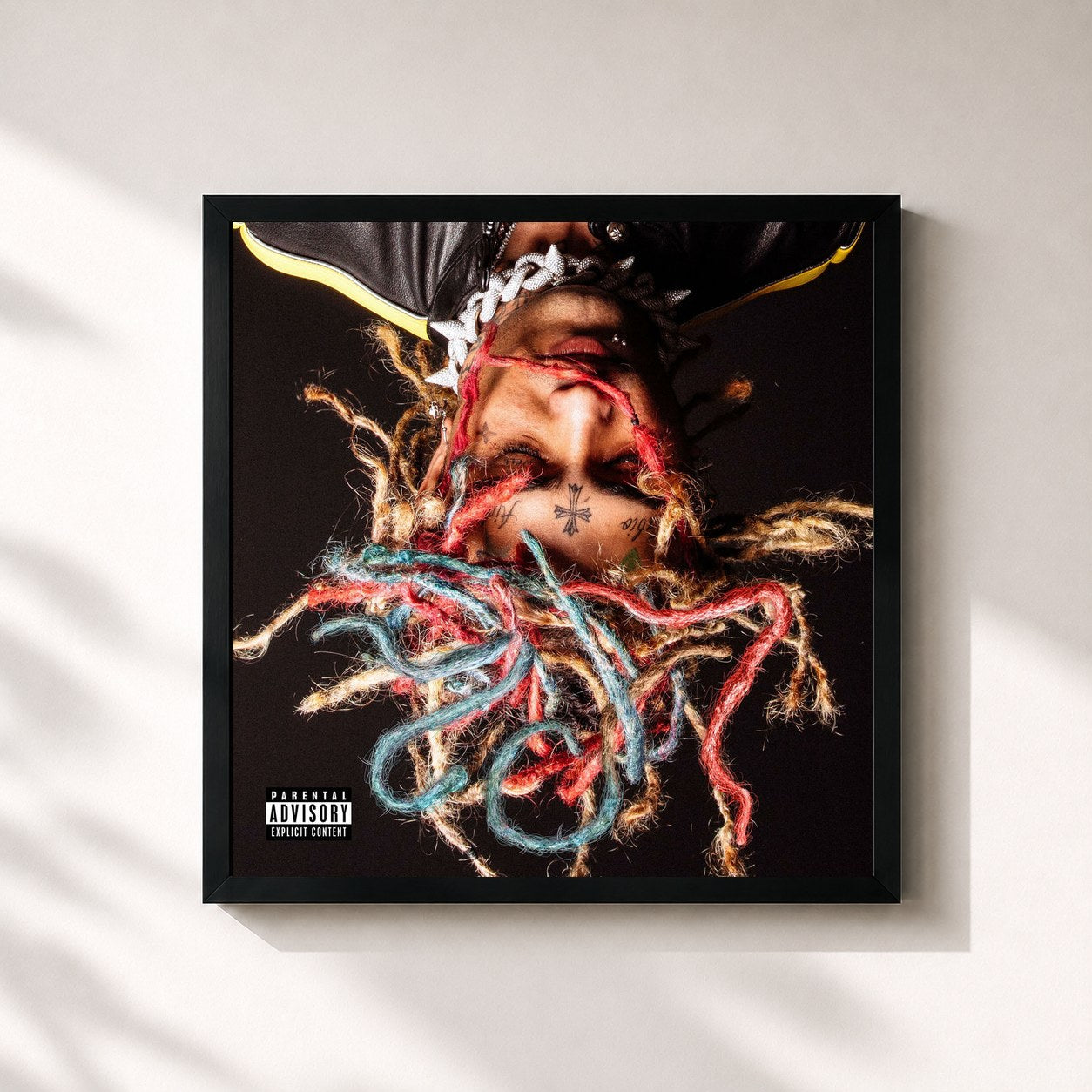 #noir Tableau carré de l'album Lil Pump 2 Deluxe de Lil Pump, cadre noir 32x32 cm