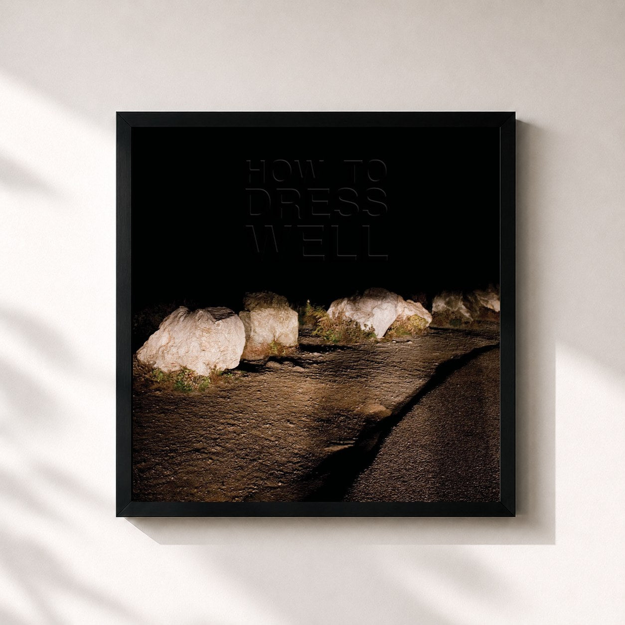 #noir Tableau carré de l'album Love Remains de How to dress well, cadre noir 32x32 cm