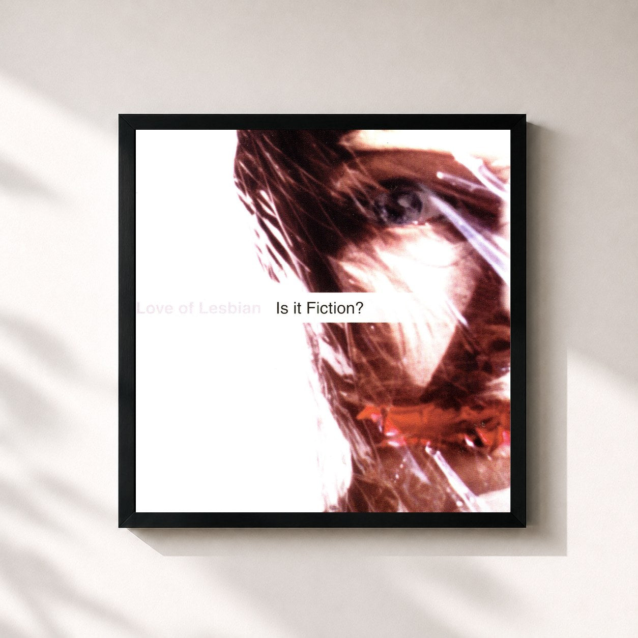 #noir Tableau carré de l'album Is It Fiction? de Love Of Lesbian, cadre noir 32x32 cm