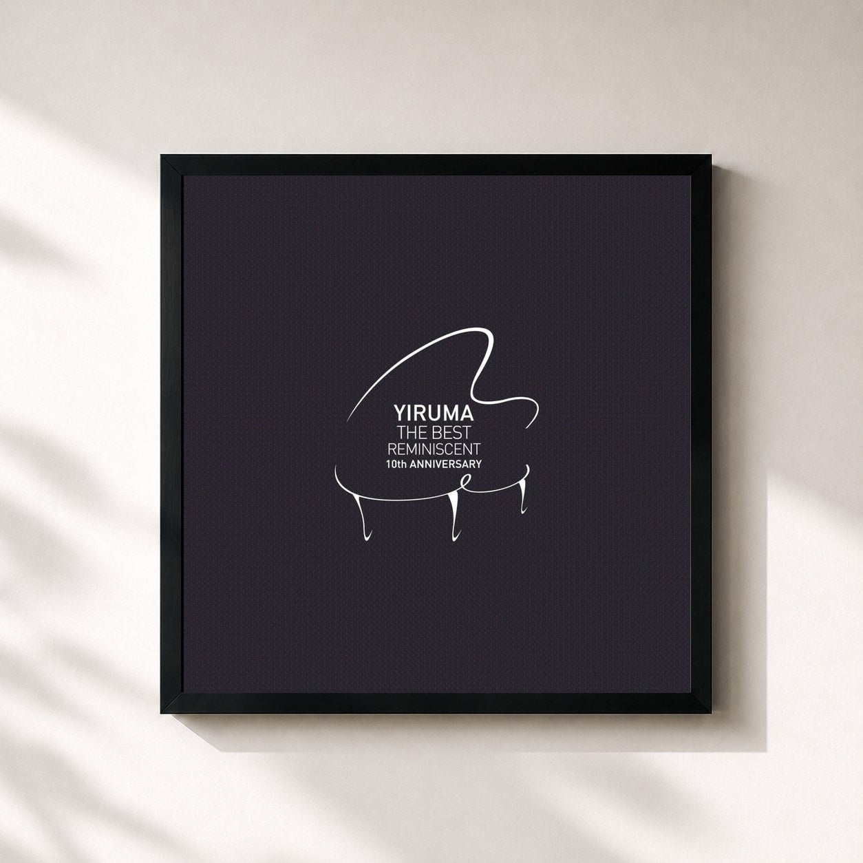 #noir Tableau carré de l'album The Best - Reminiscent 10th Anniversary de Yiruma, cadre noir 32x32 cm