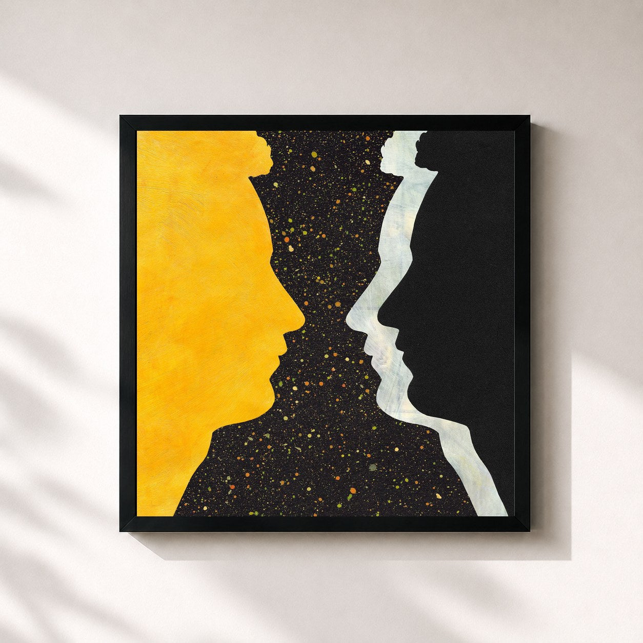 #noir Tableau carré de l'album Geography de Tom Misch, cadre noir 32x32 cm