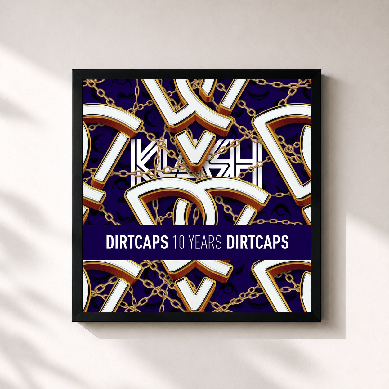#noir Tableau carré de l'album Dirtcaps presents 10 Years Of Dirtcaps de Dirtcaps, cadre noir 32x32 cm