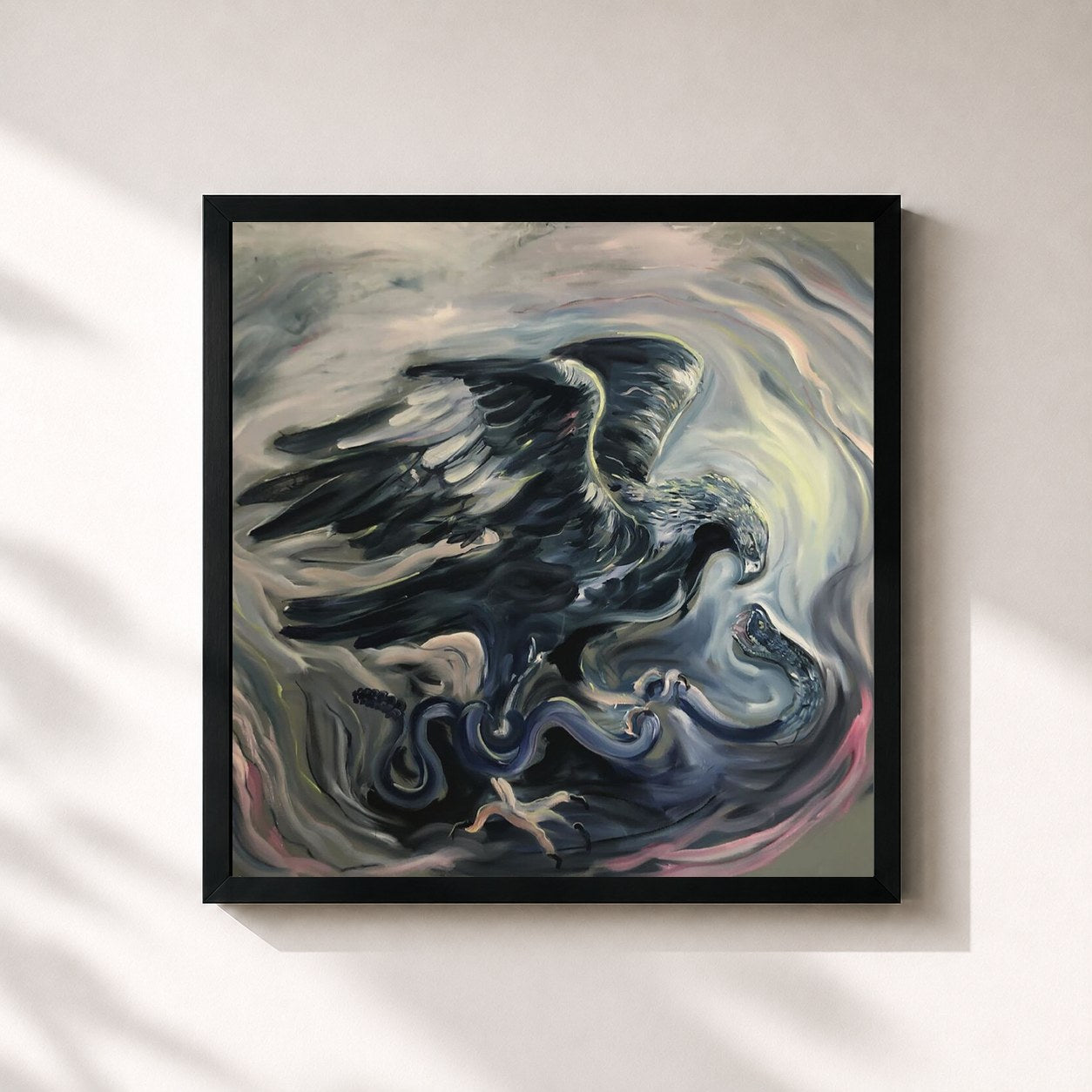 #noir Tableau carré de l'album Amor Pasado de Leonel Garcia, cadre noir 32x32 cm