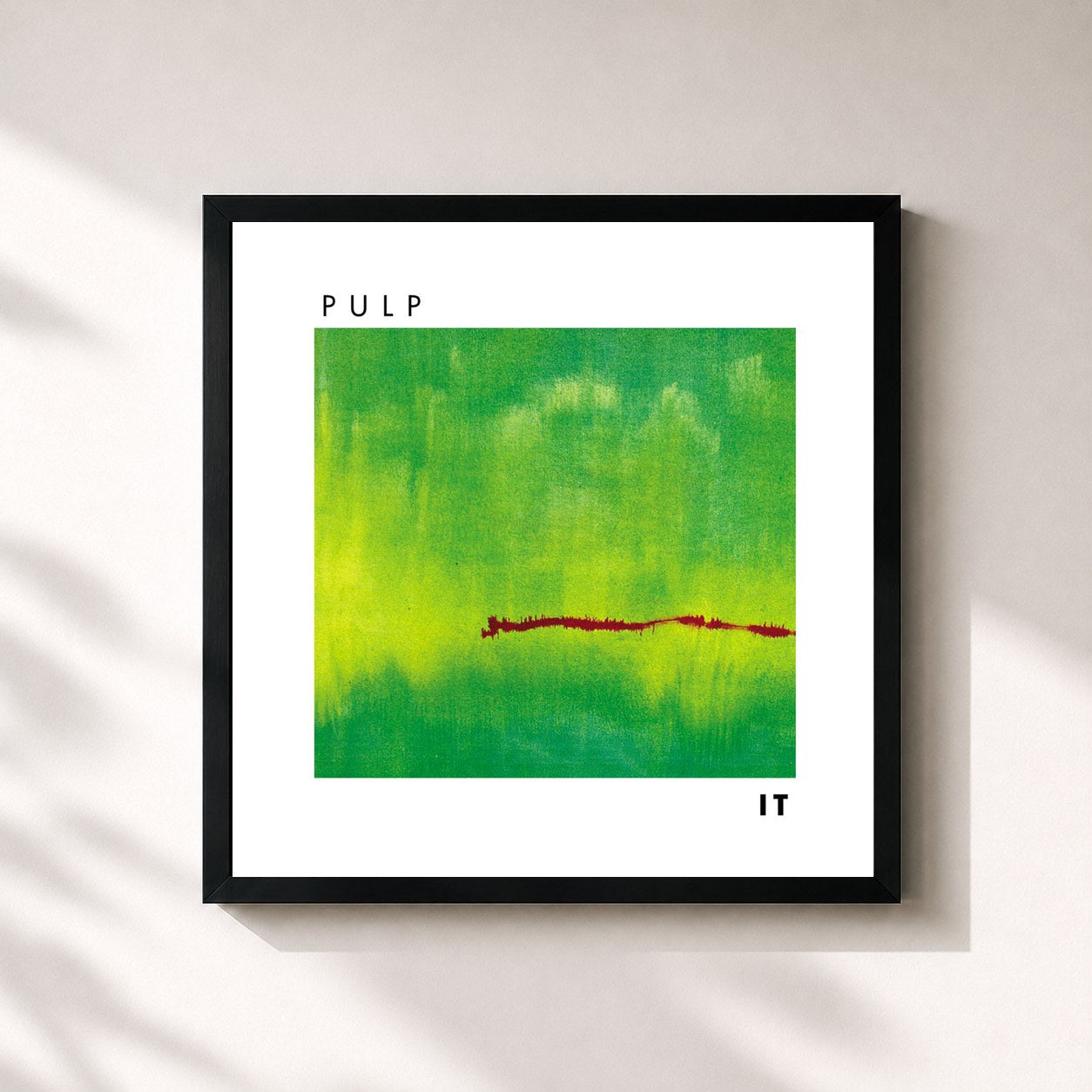 #noir Tableau carré de l'album It de Pulp, cadre noir 32x32 cm