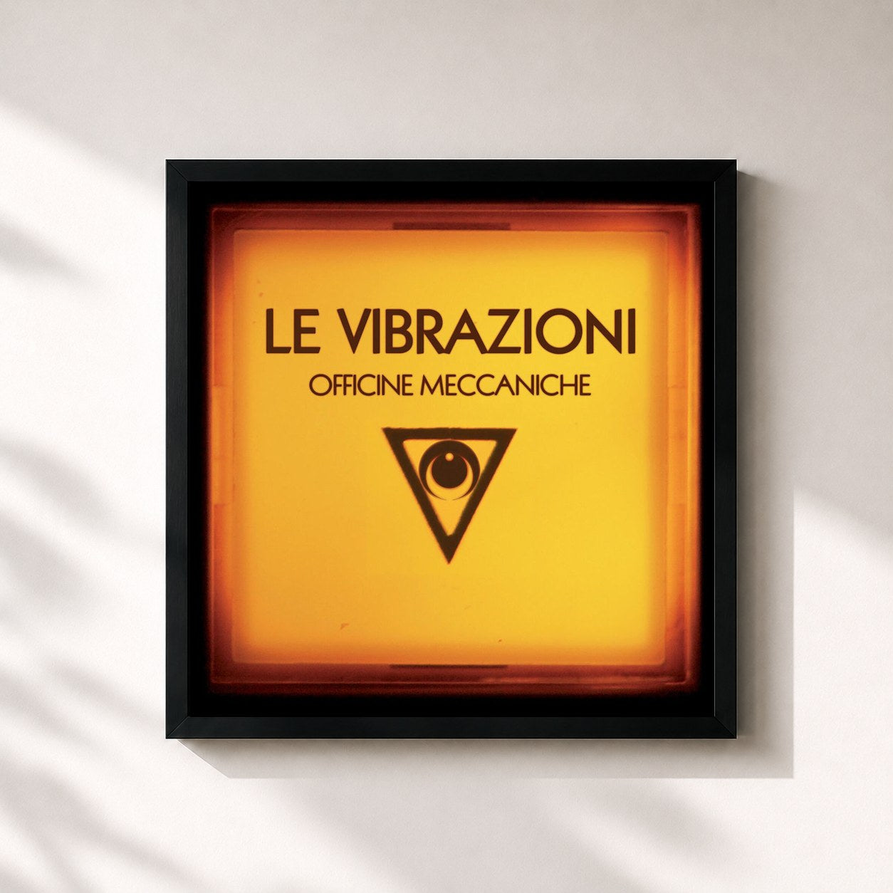 #noir Tableau carré de l'album Officine Meccaniche de Le Vibrazioni, cadre noir 32x32 cm