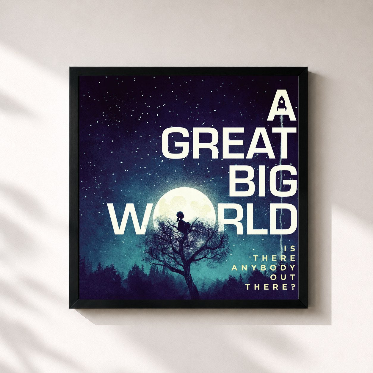 #noir Tableau carré de l'album Is There Anybody Out There? de A Great Big World, cadre noir 32x32 cm