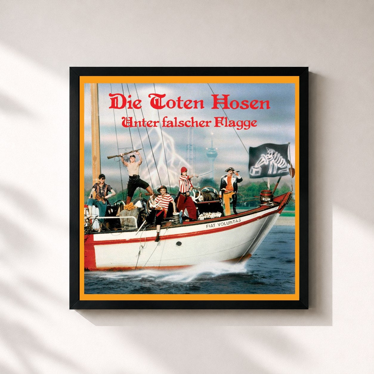 #noir Tableau carré de l'album Unter falscher Flagge (Deluxe-Edition mit Bonus-Tracks) de Die Toten Hosen, cadre noir 32x32 cm