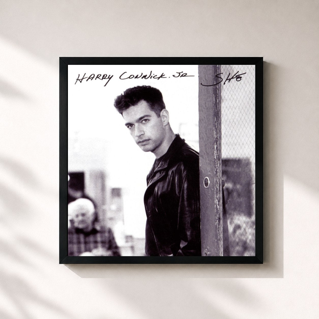 #noir Tableau carré de l'album She de Harry Connick Jr., cadre noir 32x32 cm