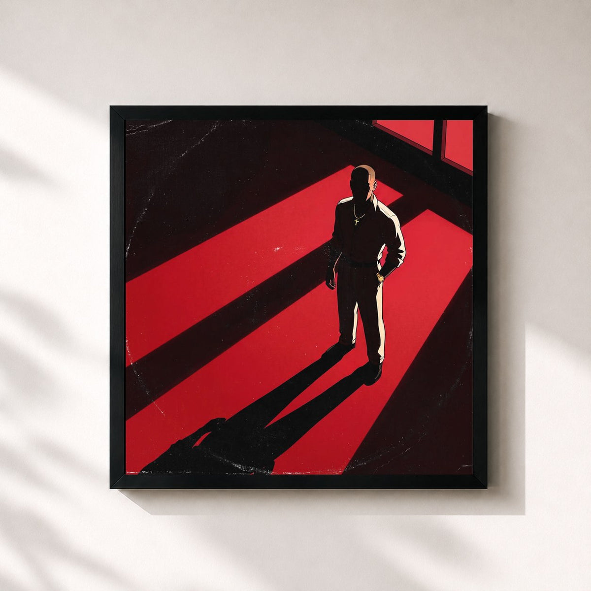 #noir Tableau carré de l'album Fazendo A Minha de Kako, cadre noir 32x32 cm