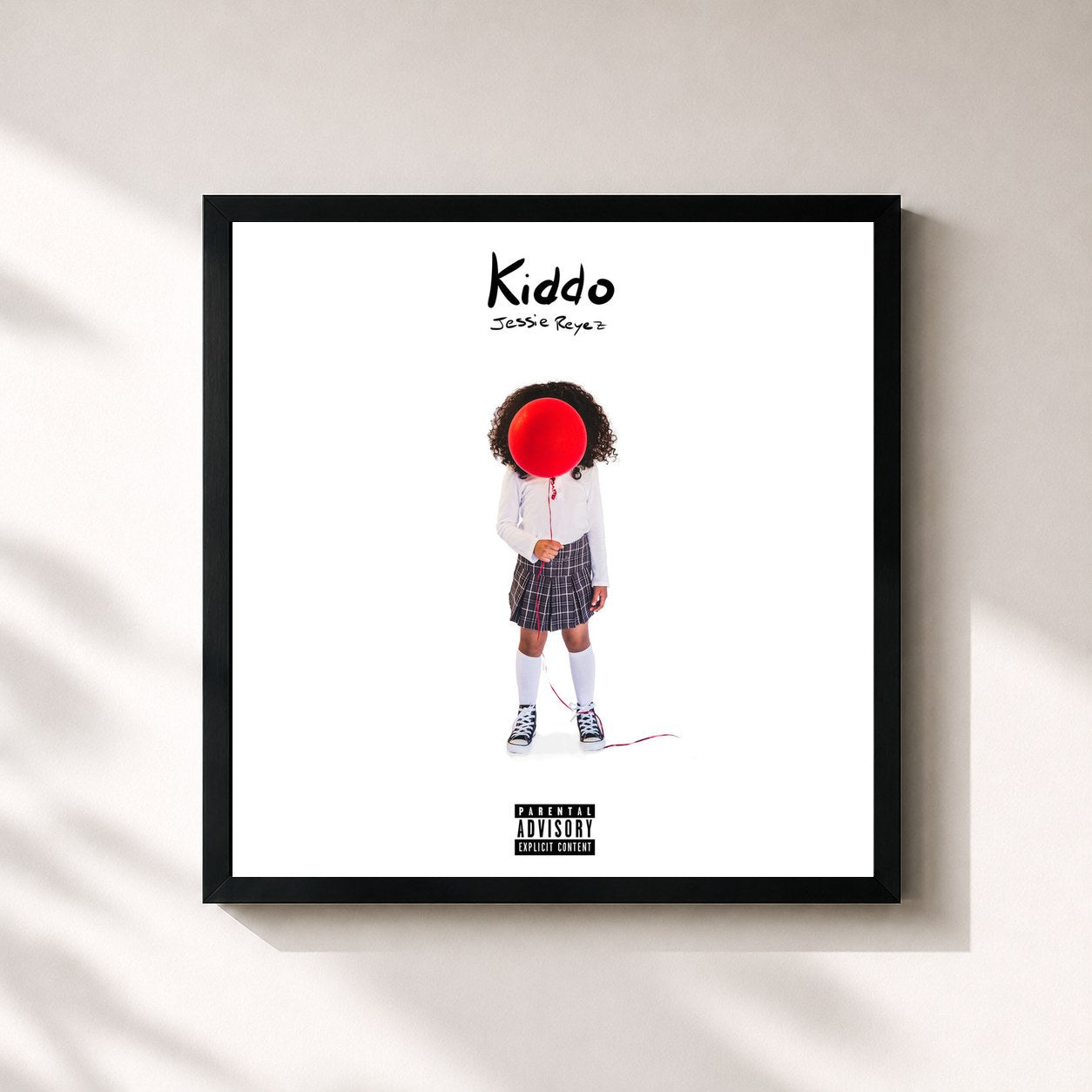 #noir Tableau carré de l'album Kiddo de Jessie Reyez, cadre noir 32x32 cm