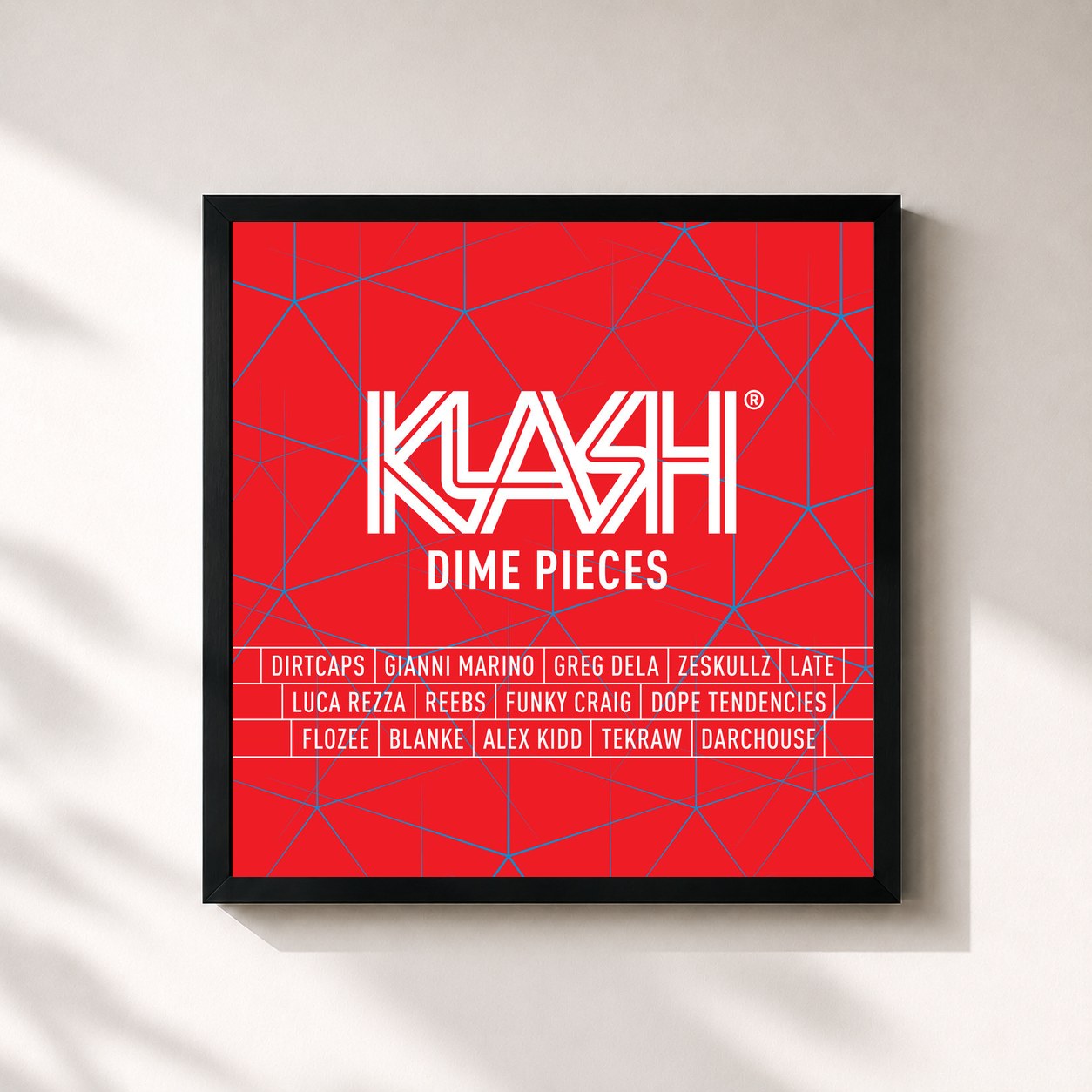 #noir Tableau carré de l'album KLASH: Dime Pieces (Mixed by Dirtcaps) de Dirtcaps, cadre noir 32x32 cm