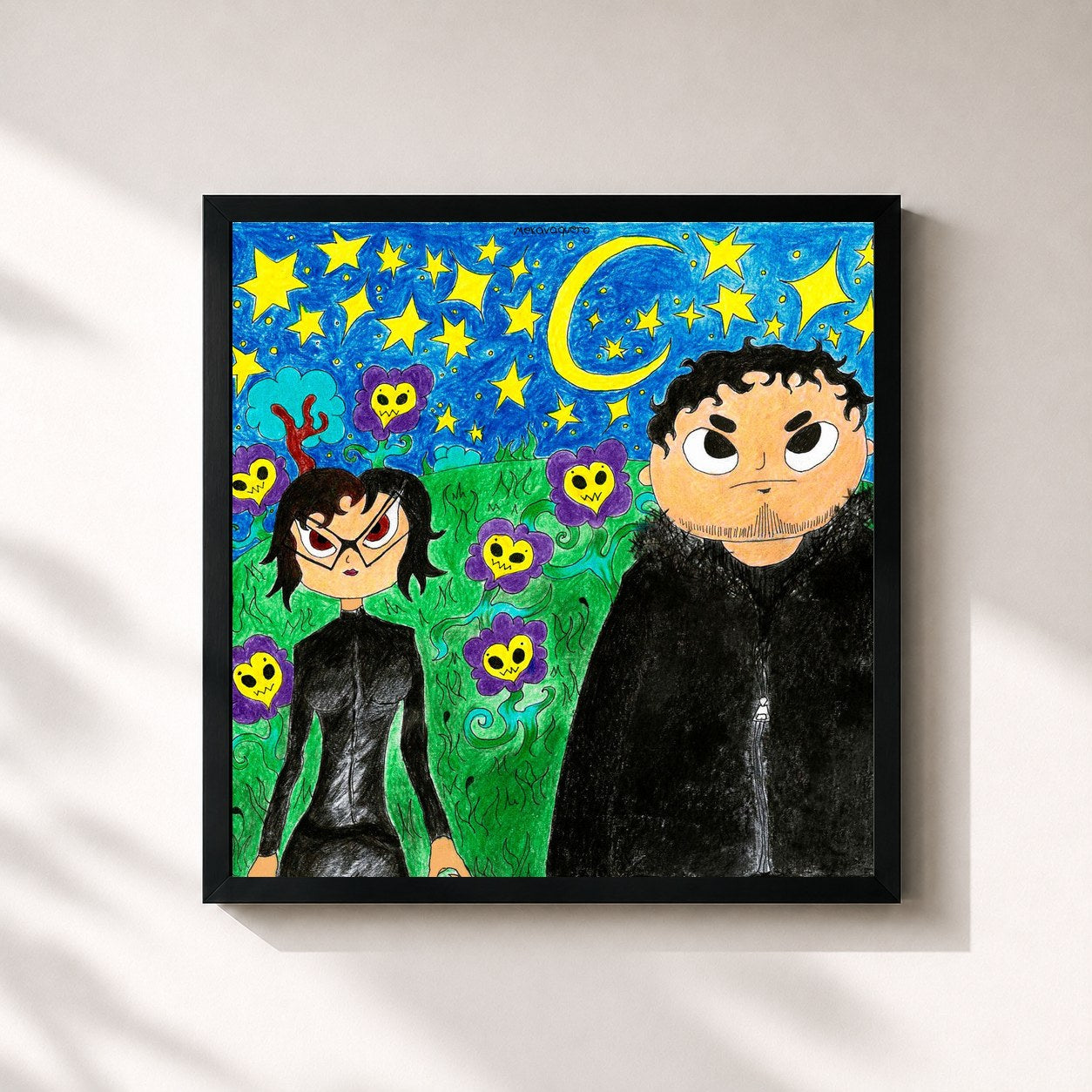 #noir Tableau carré de l'album SEXOLANDIA 2 de Cachirula, cadre noir 32x32 cm