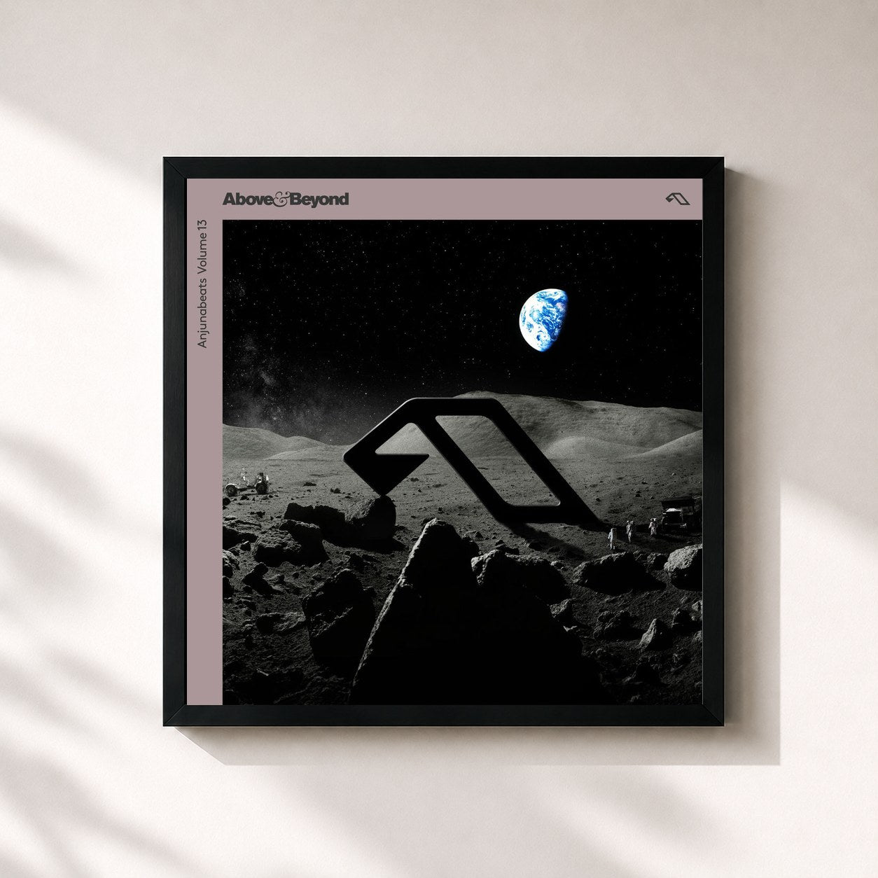 #noir Tableau carré de l'album Anjunabeats Volume 13 de Above & Beyond, cadre noir 32x32 cm