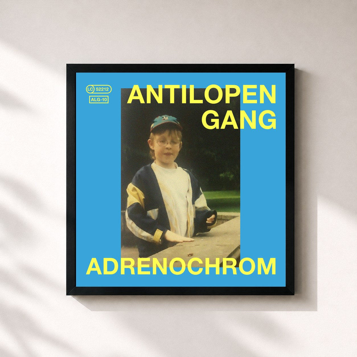 #noir Tableau carré de l'album Adrenochrom de ANTILOPEN GANG, cadre noir 32x32 cm