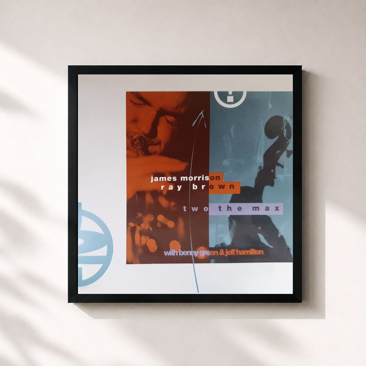 #noir Tableau carré de l'album Two The Max de James Morrison, cadre noir 32x32 cm