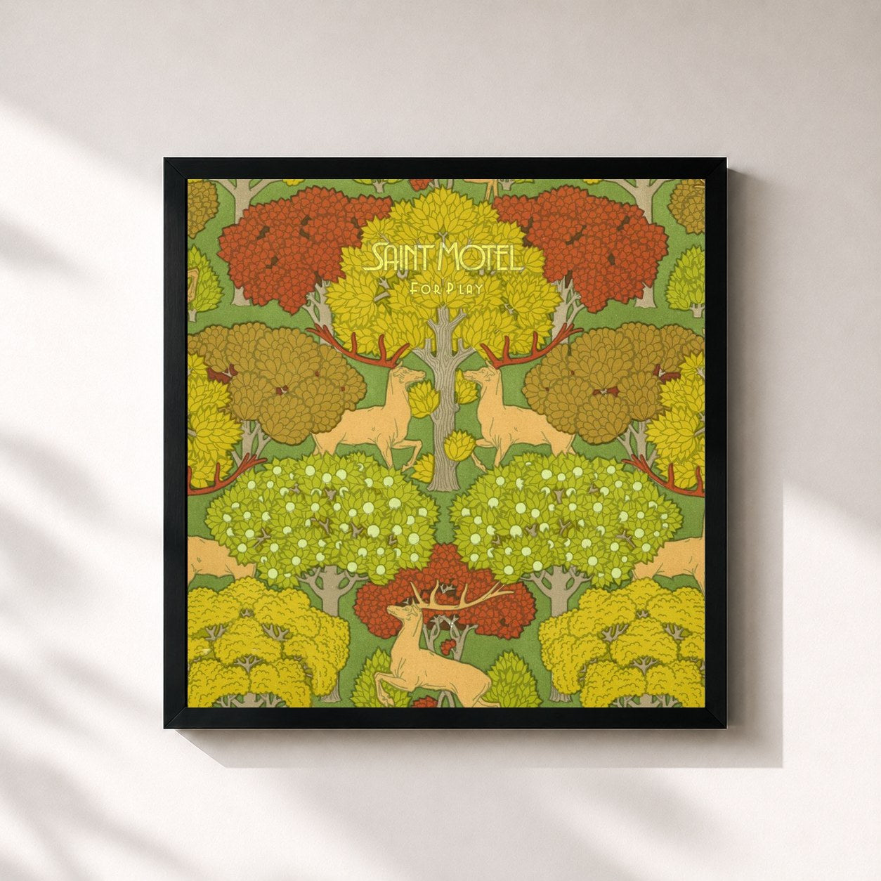 #noir Tableau carré de l'album ForPlay de Saint Motel, cadre noir 32x32 cm