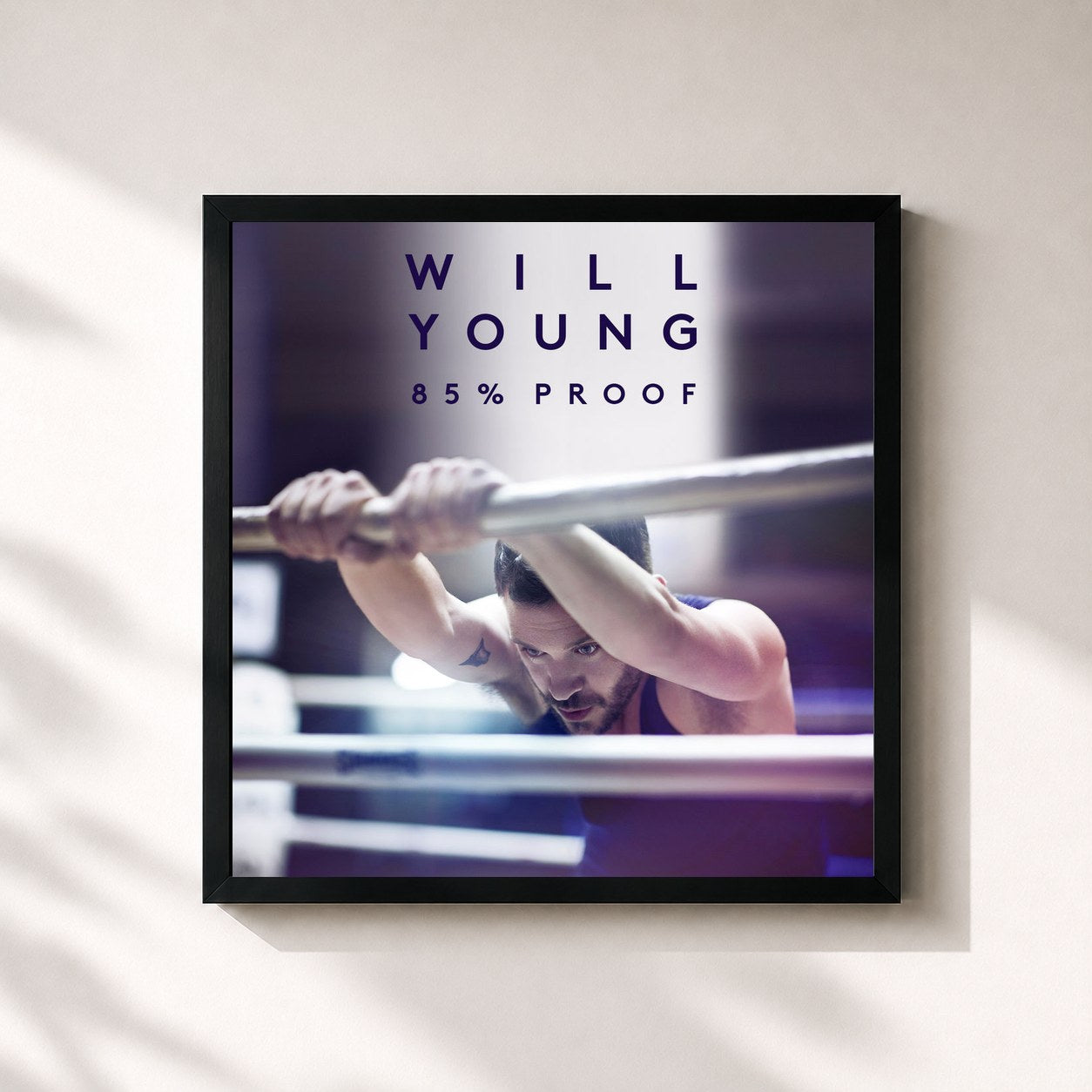 #noir Tableau carré de l'album 85% Proof de Will Young, cadre noir 32x32 cm